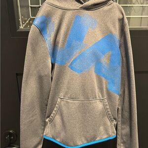 Under Armour Gray Hoodie with Blue Accents